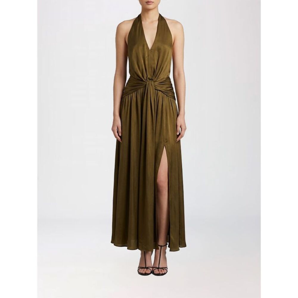 Zimmermann Women Zimmermann Indra Draped Silk Halterneck Long Gown